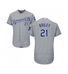 Men's Kansas City Royals #21 Homer Bailey Grey Road Flex Base Authentic Collection Baseball Jersey
