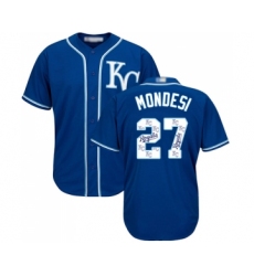 Men's Kansas City Royals #27 Adalberto Mondesi Blue Authentic Blue Team Logo Fashion Cool Base Baseball Jersey