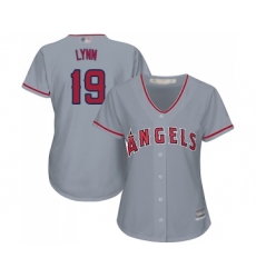 Women's Los Angeles Angels of Anaheim #19 Fred Lynn Replica Grey Road Cool Base Baseball Jersey