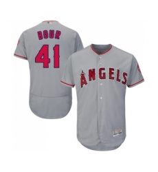 Men's Los Angeles Angels of Anaheim #41 Justin Bour Grey Road Flex Base Authentic Collection Baseball Jersey