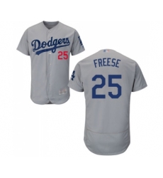 Men's Los Angeles Dodgers #25 David Freese Gray Alternate Flex Base Authentic Collection Baseball Jersey