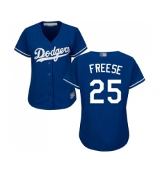 Women's Los Angeles Dodgers #25 David Freese Authentic Royal Blue Alternate Cool Base Baseball Jersey