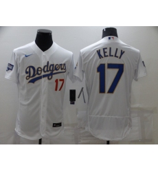 Men's Nike Los Angeles Dodgers #17 Joe Kelly White Gold Elite Jersey