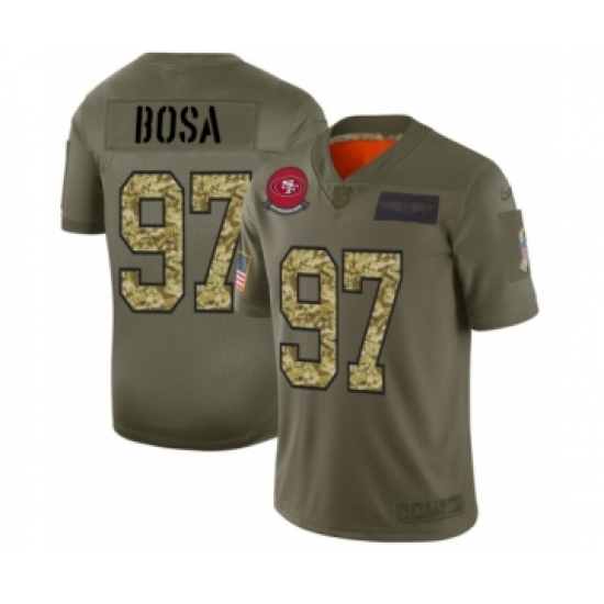 Men's San Francisco 49ers #97 Nick Bosa 2019 Olive Camo Salute to Service Limited Jersey