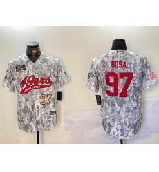 Men's San Francisco 49ers #97 Nick Bosa Arctic Camo 2024 Salute to Service Stitched Baseball Jerseys