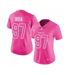 Women's San Francisco 49ers #97 Nick Bosa Limited Pink Rush Fashion Football Jersey