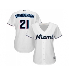 Women's Miami Marlins #21 Curtis Granderson Replica White Home Cool Base Baseball Jersey