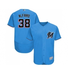 Men's Miami Marlins #38 Jorge Alfaro Blue Alternate Flex Base Authentic Collection Baseball Jersey