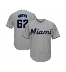 Youth Miami Marlins #62 Jose Urena Replica Grey Road Cool Base Baseball Jersey