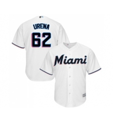 Youth Miami Marlins #62 Jose Urena Replica White Home Cool Base Baseball Jersey