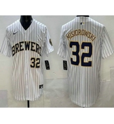 Men's Milwaukee Brewers #32 Jacob Misiorowski White Limited Jersey