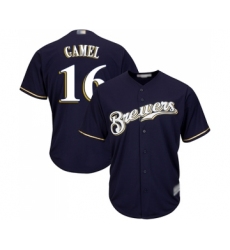 Men's Milwaukee Brewers #16 Ben Gamel Replica Navy Blue Alternate Cool Base Baseball Jersey