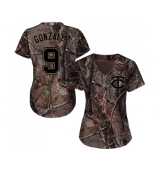 Women's Minnesota Twins #9 Marwin Gonzalez Authentic Camo Realtree Collection Flex Base Baseball Jersey