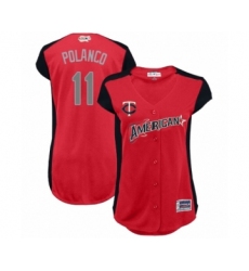 Women's Minnesota Twins #11 Jorge Polanco Authentic Red American League 2019 Baseball All-Star Jersey