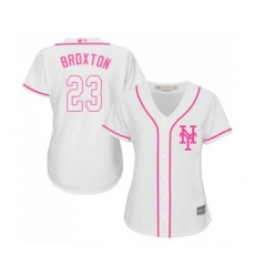 Women's New York Mets #23 Keon Broxton Authentic White Fashion Cool Base Baseball Jersey