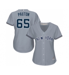 Women's New York Yankees #65 James Paxton Authentic Grey Road Baseball Jersey