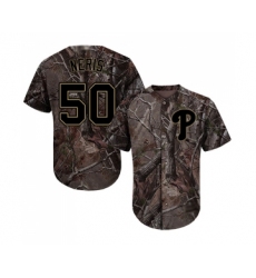 Men's Philadelphia Phillies #50 Hector Neris Authentic Camo Realtree Collection Flex Base Baseball Jersey