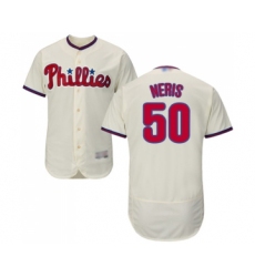 Men's Philadelphia Phillies #50 Hector Neris Cream Alternate Flex Base Authentic Collection Baseball Jersey