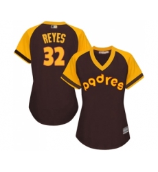 Women's San Diego Padres #32 Franmil Reyes Replica Brown Alternate Cooperstown Cool Base Baseball Jersey