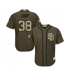 Men's San Diego Padres #38 Aaron Loup Authentic Green Salute to Service Baseball Jersey
