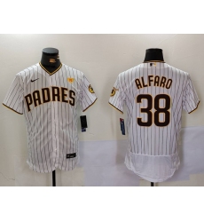 Men's San Diego Padres #38 Jorge Alfaro White With PS Stitched Flex Base Jersey