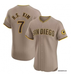 Men's San Diego Padres #7 Ha Seong Kim White Stitched MLB Cool Base Nike Brown Jersey