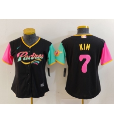 Women's San Diego Padres #7 Ha Seong Kim Black Fashion Baseball Jersey