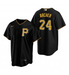 Men's Nike Pittsburgh Pirates #24 Chris Archer Black Alternate Stitched Baseball Jersey