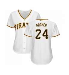 Women's Pittsburgh Pirates #24 Chris Archer Replica White Home Cool Base Baseball Jersey