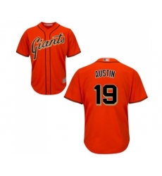 Men's San Francisco Giants #19 Tyler Austin Replica Orange Alternate Cool Base Baseball Jersey