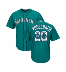 Men's Seattle Mariners #20 Dan Vogelbach Authentic Teal Green Team Logo Fashion Cool Base Baseball Jersey