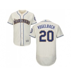 Men's Seattle Mariners #20 Dan Vogelbach Cream Alternate Flex Base Authentic Collection Baseball Jersey