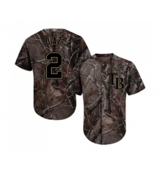 Men's Tampa Bay Rays #2 Yandy Diaz Authentic Camo Realtree Collection Flex Base Baseball Jersey