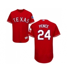 Men's Texas Rangers #24 Hunter Pence Red Alternate Flex Base Authentic Collection Baseball Jersey