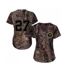 Women's Texas Rangers #27 Shawn Kelley Authentic Camo Realtree Collection Flex Base Baseball Jersey