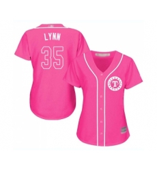 Women's Texas Rangers #35 Lance Lynn Replica Pink Fashion Cool Base Baseball Jersey