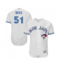 Men's Toronto Blue Jays #51 Ken Giles White Home Flex Base Authentic Collection Baseball Jersey