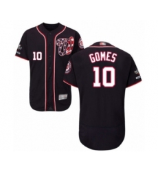 Men's Washington Nationals #10 Yan Gomes Navy Blue Alternate Flex Base Authentic Collection 2019 World Series Champions Baseball Jersey