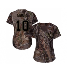 Women's Washington Nationals #10 Yan Gomes Authentic Camo Realtree Collection Flex Base Baseball Jersey