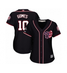 Women's Washington Nationals #10 Yan Gomes Authentic Navy Blue Alternate 2 Cool Base 2019 World Series Champions Baseball Jersey