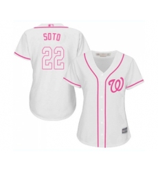 Women's Washington Nationals #22 Juan Soto Replica White Fashion Cool Base Baseball Jersey