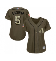 Women's Arizona Diamondbacks #5 Eduardo Escobar Authentic Green Salute to Service Baseball Jersey