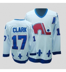 Nordiques #17 Wendel Clark Stitched CCM Throwback white NHL Jersey