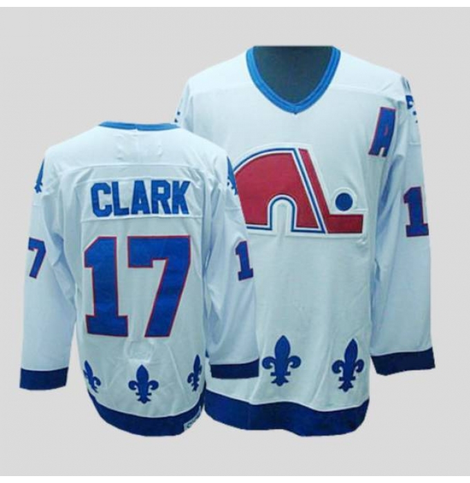 Nordiques #17 Wendel Clark Stitched CCM Throwback white NHL Jersey