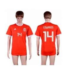 Wales #14 Edwards Red Home Soccer Club Jersey