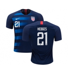 Women's USA #21 Hedges Away Soccer Country Jersey