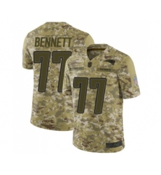 Youth New England Patriots #77 Michael Bennett Limited Camo 2018 Salute to Service Football Jersey