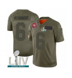 Men's San Francisco 49ers #6 Mitch Wishnowsky Limited Olive 2019 Salute to Service Super Bowl LIV Bound Football Jersey