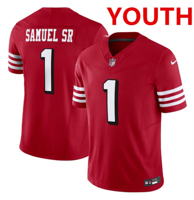 Youth San Francisco 49ers #1 Deebo Samuel New Red F.U.S.E. Vapor Untouchable Limited Football Stitched Jersey