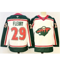 Men's Minnesota Wild #29 Marc-Andre Fleury White 2025 25th Anniversary Stitched Hockey Jersey